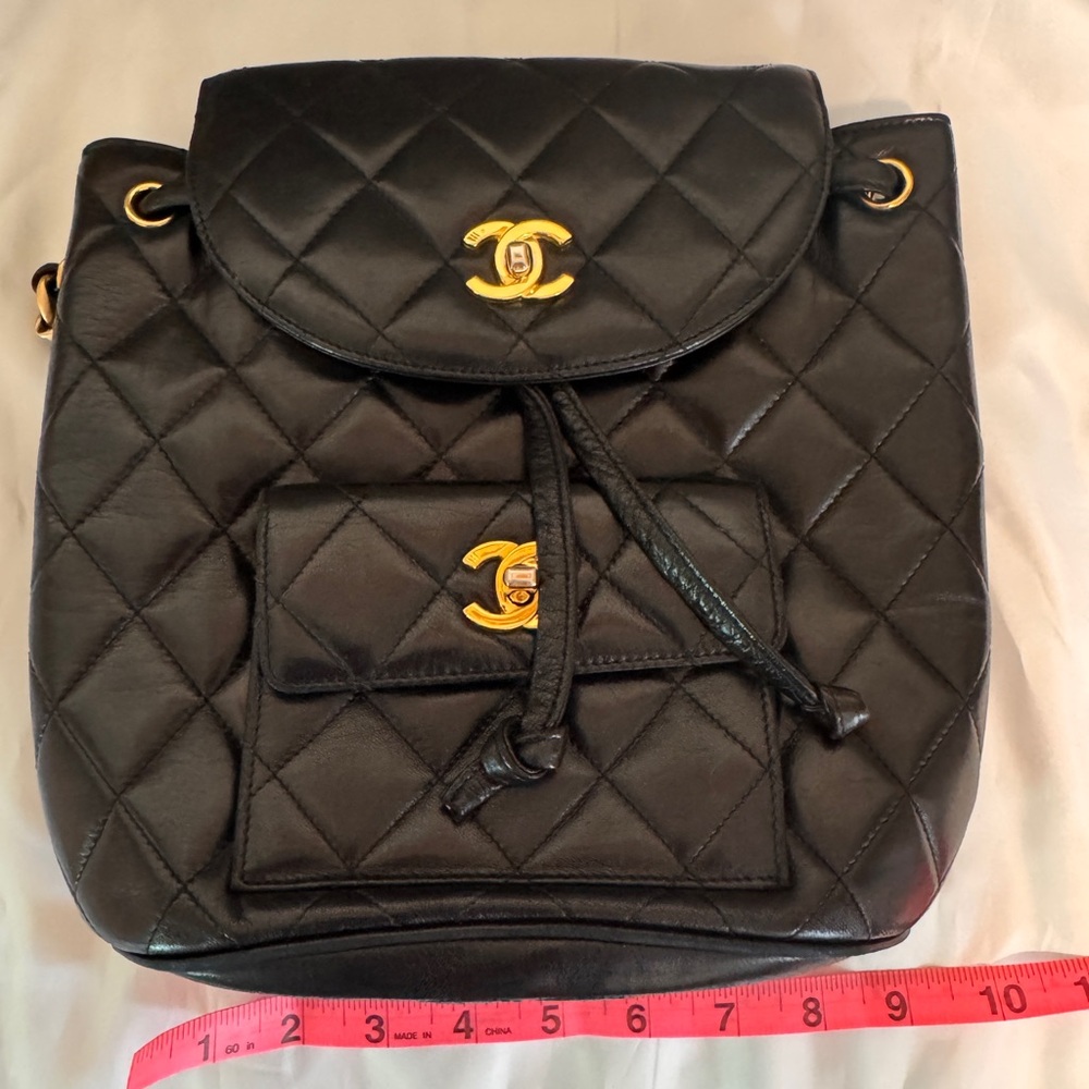 Vintage Chanel Black Quilted Backpack - Picture 8 of 11